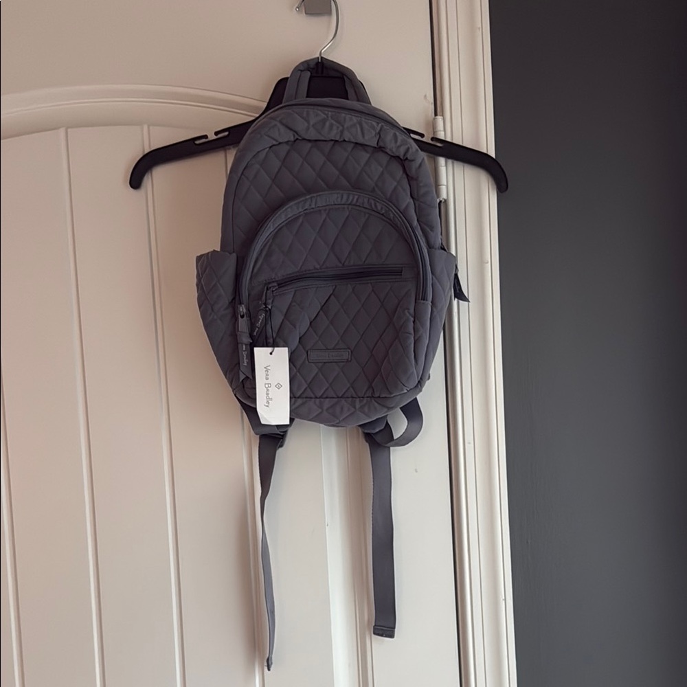 Vera Bradley Quilted Gray Mini Backpack